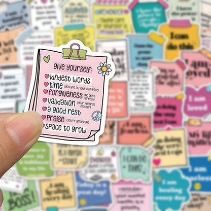 50-Pack Positive Quote Stickers