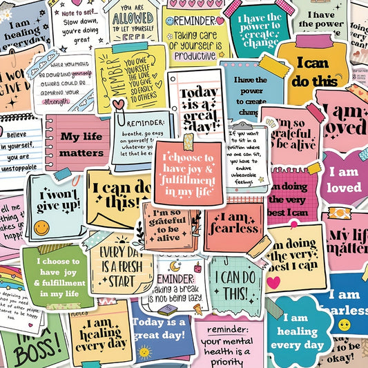 50-Pack Positive Quote Stickers