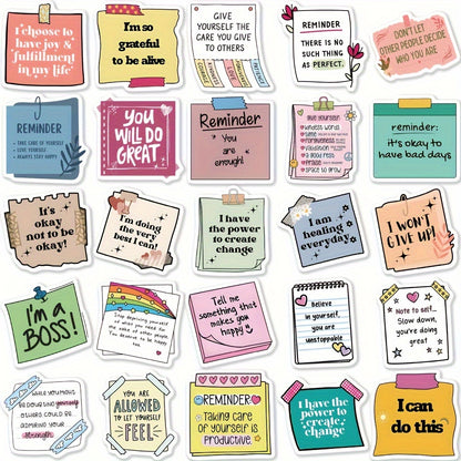 50-Pack Positive Quote Stickers